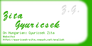 zita gyuricsek business card